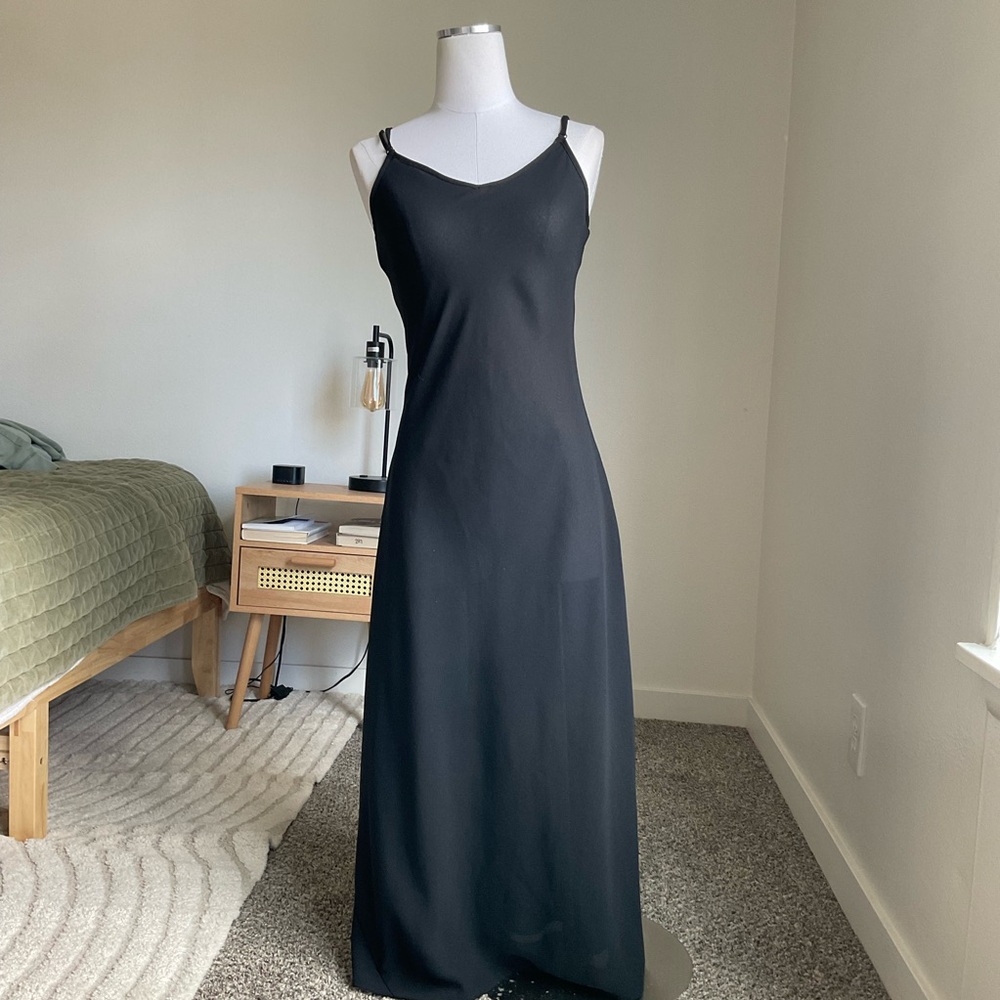 Vintage Y2K Express Black Sheer Maxi Dress Size 11/12